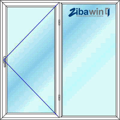 پنجره آلومینیومی لولایی