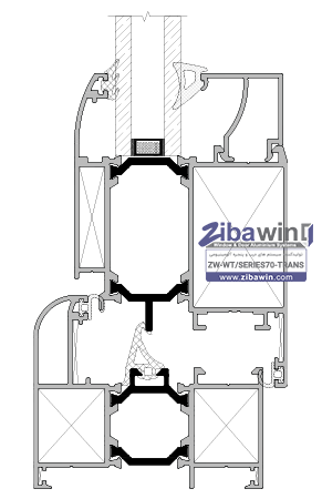 پنجره آلومینیومی ترمال بریک سری 70 - detail