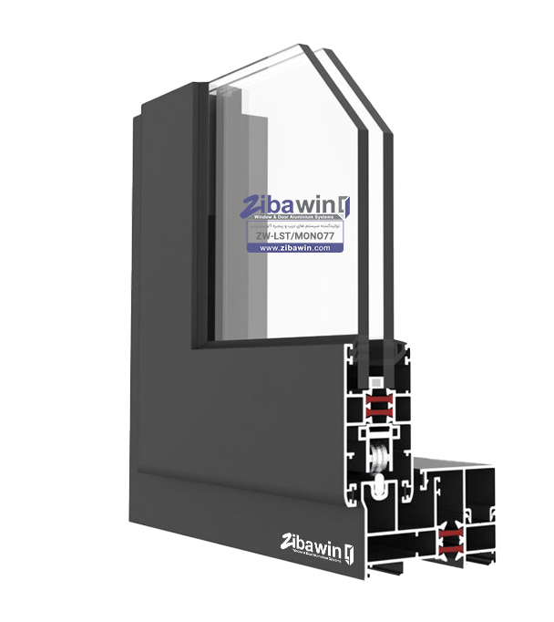 پنجره آلومینیومی لیفت اند اسلاید ترمال بریک-MONORAIL77