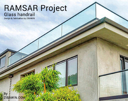 پروژه نرده شیشه ای نما - مهندس علی زاده رامسر